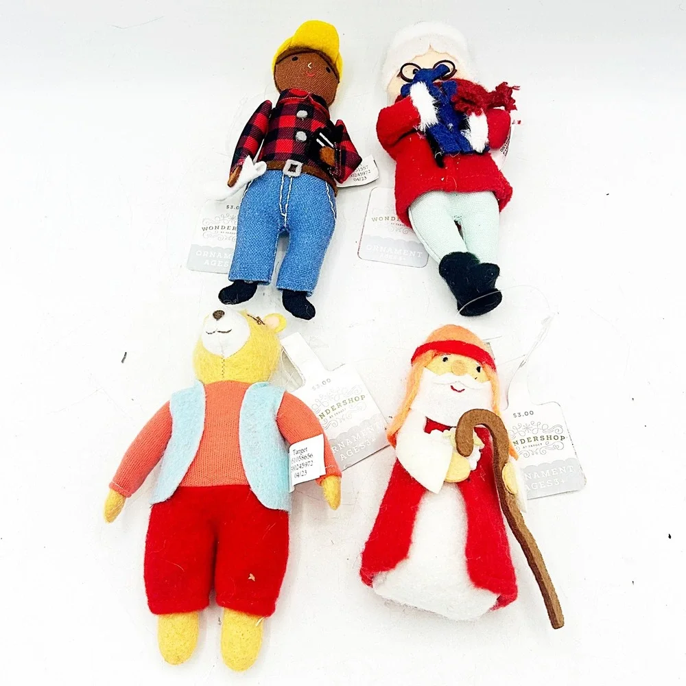 Wondershop Christmas Ornaments Lot of 10‎ NEW Felt Fabric Figures